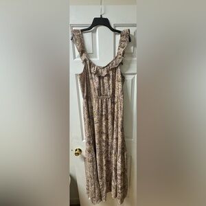 Rokoko 1X Animal Print Dress. Elastic waist and straps. Lightweight with lining.